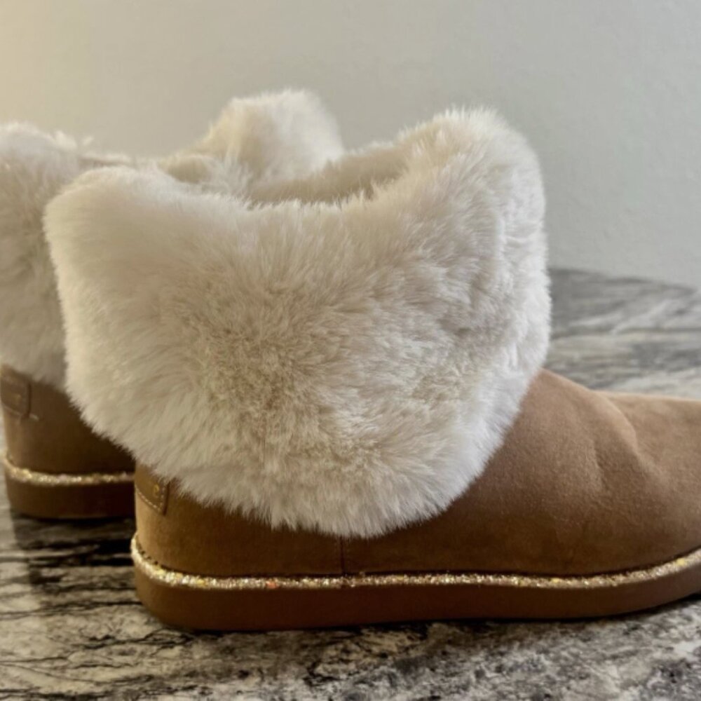 Juicy Couture Brown and Cream Fur-Lined Ankle Boots